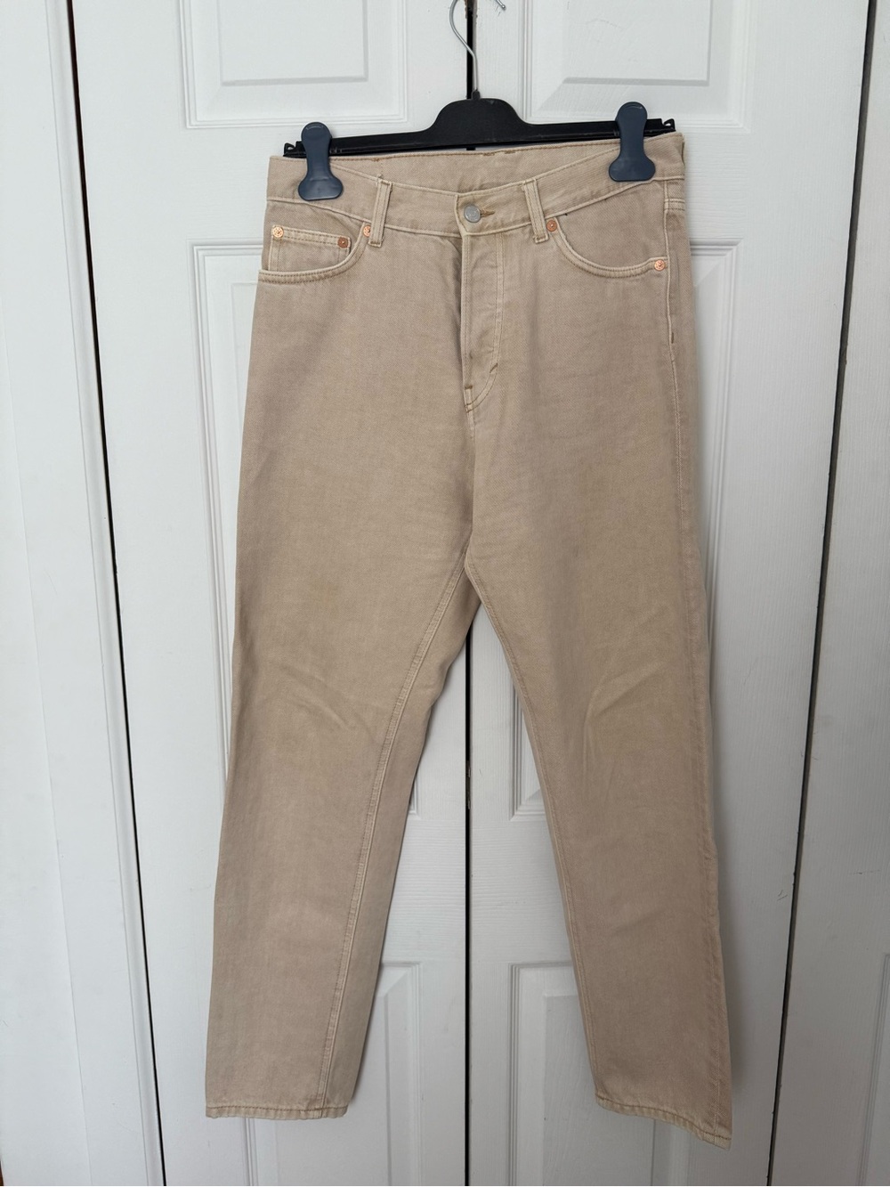 Men's Beige Straight-Leg Jeans